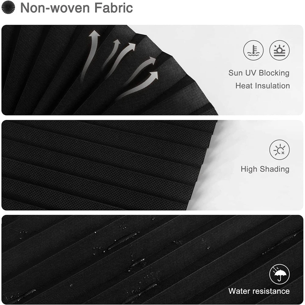 Shading Curtain Portable Roller Blinds Blackout Curtain Self-Adhesive Fully Blackout Curtains Black Cloth Home Office Decoration