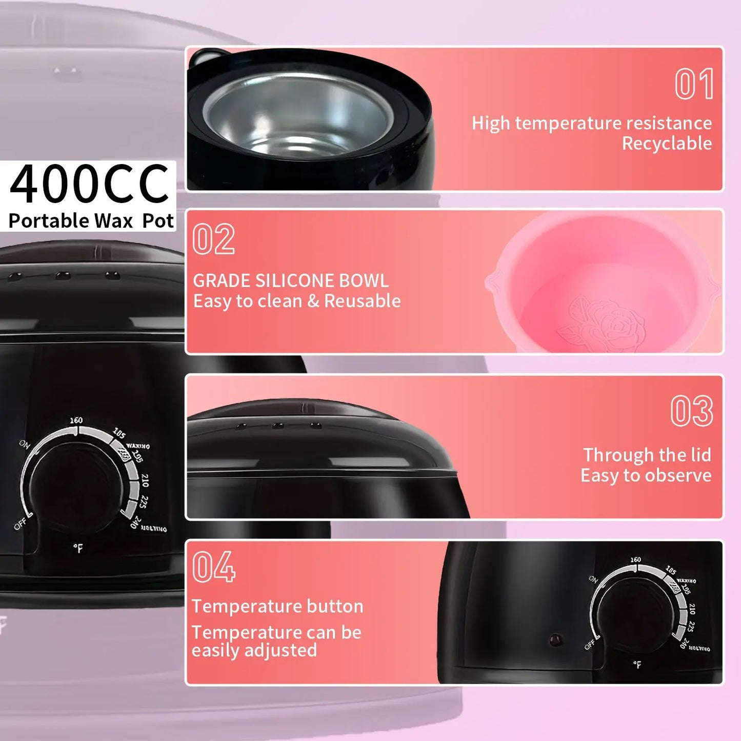 Hair Removal Machine Wax Heater Depilatory Epilator Wax-melt Waxing Kit Paraffin Heater Wax Beans Bead Heating Machine