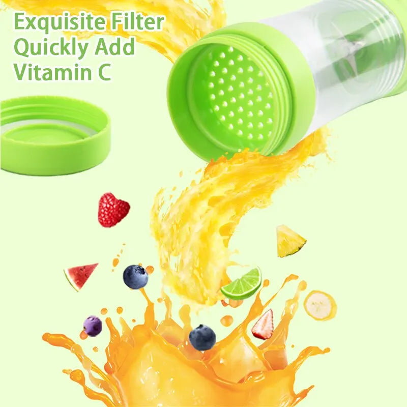Cordless Portable Personal Size Blender - Mini Blender Make Smoothies and Shakes, 380Ml BPA Free Travel Cup for Office/Home/Gym