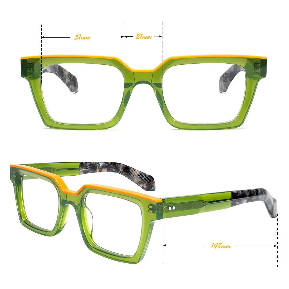 Oversized Glasses for Women Men Thick Acetate Frame Wide Top Clear Lenses Prescription Ready Trendy Style