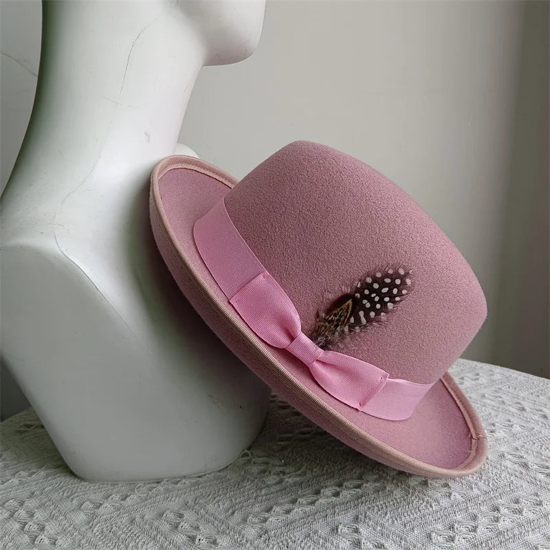Green Retro Men's Spring Hat Unisex Men's Bow Women's Curved Brim Wide Brim Sun Hat Straw Hat Beach Hat sombrero hombre