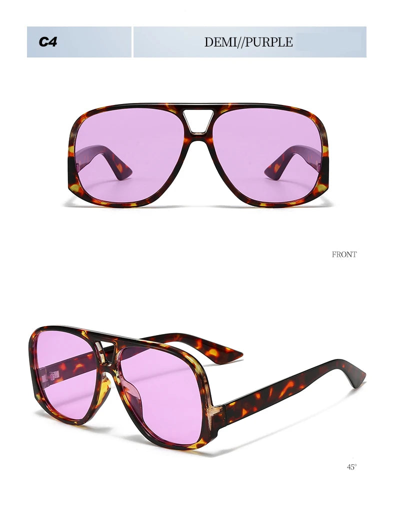 Hiking Camping Oversized Women Double Bridges Anti Light Glasses Fashion Outdoor Driving Eyeglasses Beach Travel UV400 Shades