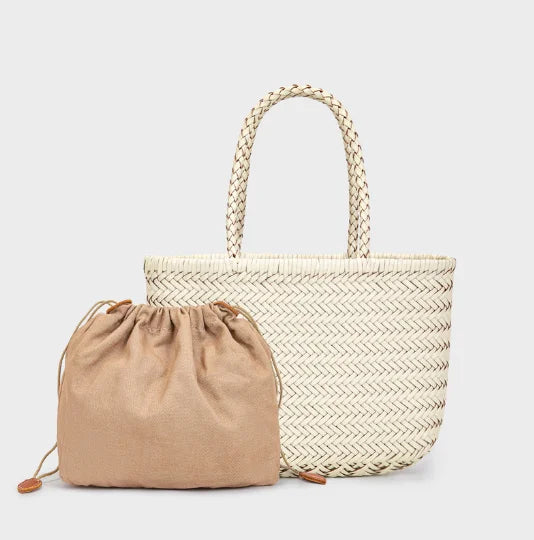 2026 spring new braid bag French basket bag Vintage Boho Gypsy Aztec Ibiza Genuine Leather Messenger Bag  female ins style