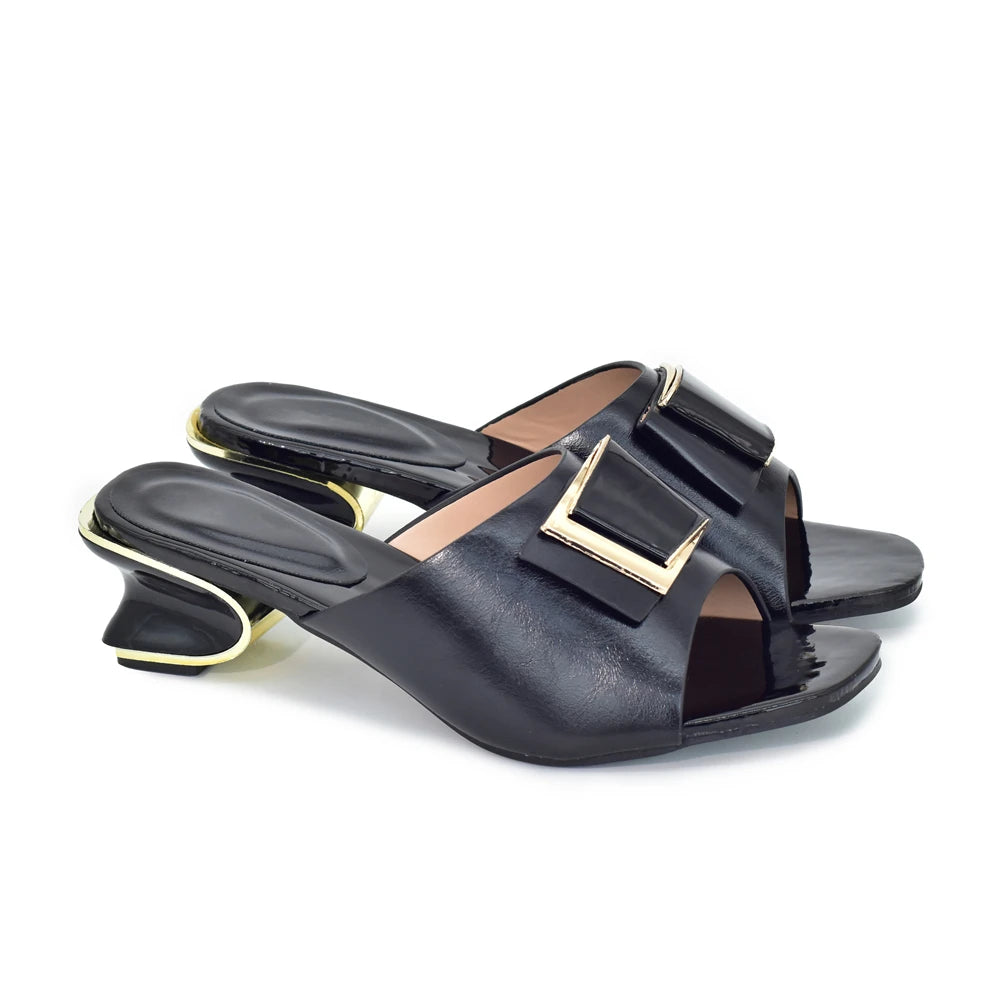 New Arrival 2025 Spring Autumn Women Pumps Sexy Buckles High Heels Shoes Italian In Women High Quality African Wedding Shoe