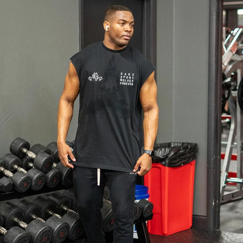 Summer NEW Brand Men Gym Tank Tops Workout Fitness Bodybuilding Sleeveless Shirt Male Exercise Cotton Undershirt Sports Vest Top