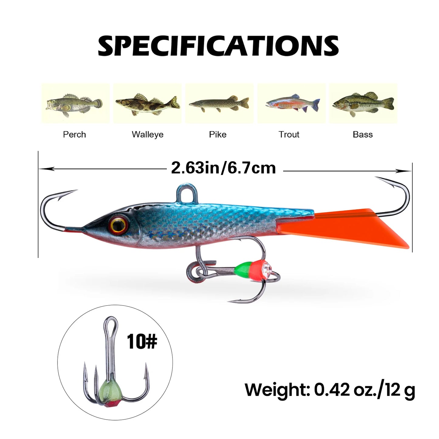 Goture 40mm 12g Winter Ice Fishing Lure Balancer 3D Eyes Jig Bait Artificial Hard Lure Jigging Balanced Fishing Bait Wobbler Set
