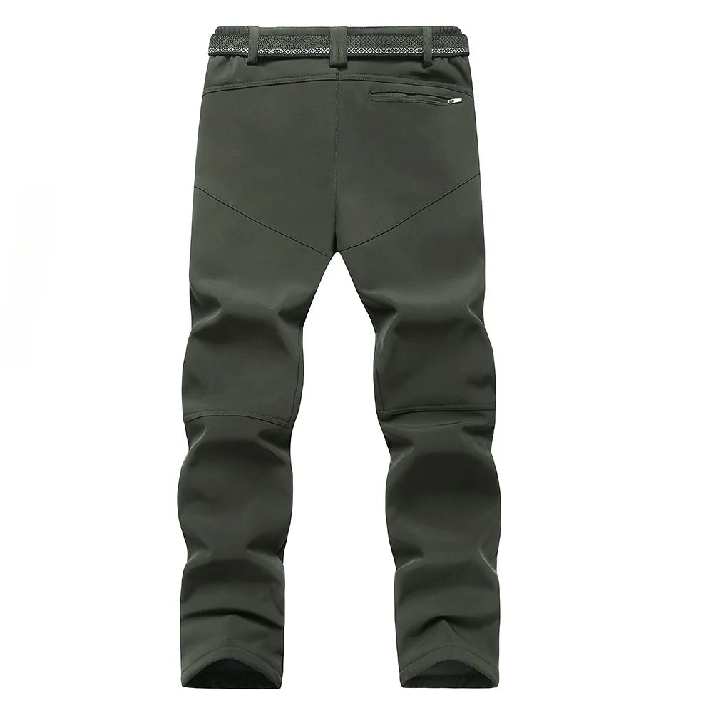 2024 Big Size Waterproof Pants Men Soft Shell Fleece Warm Trousers Male Outdoor Plus Large 9XL 4XL 8XL Work Winter Autumn Black