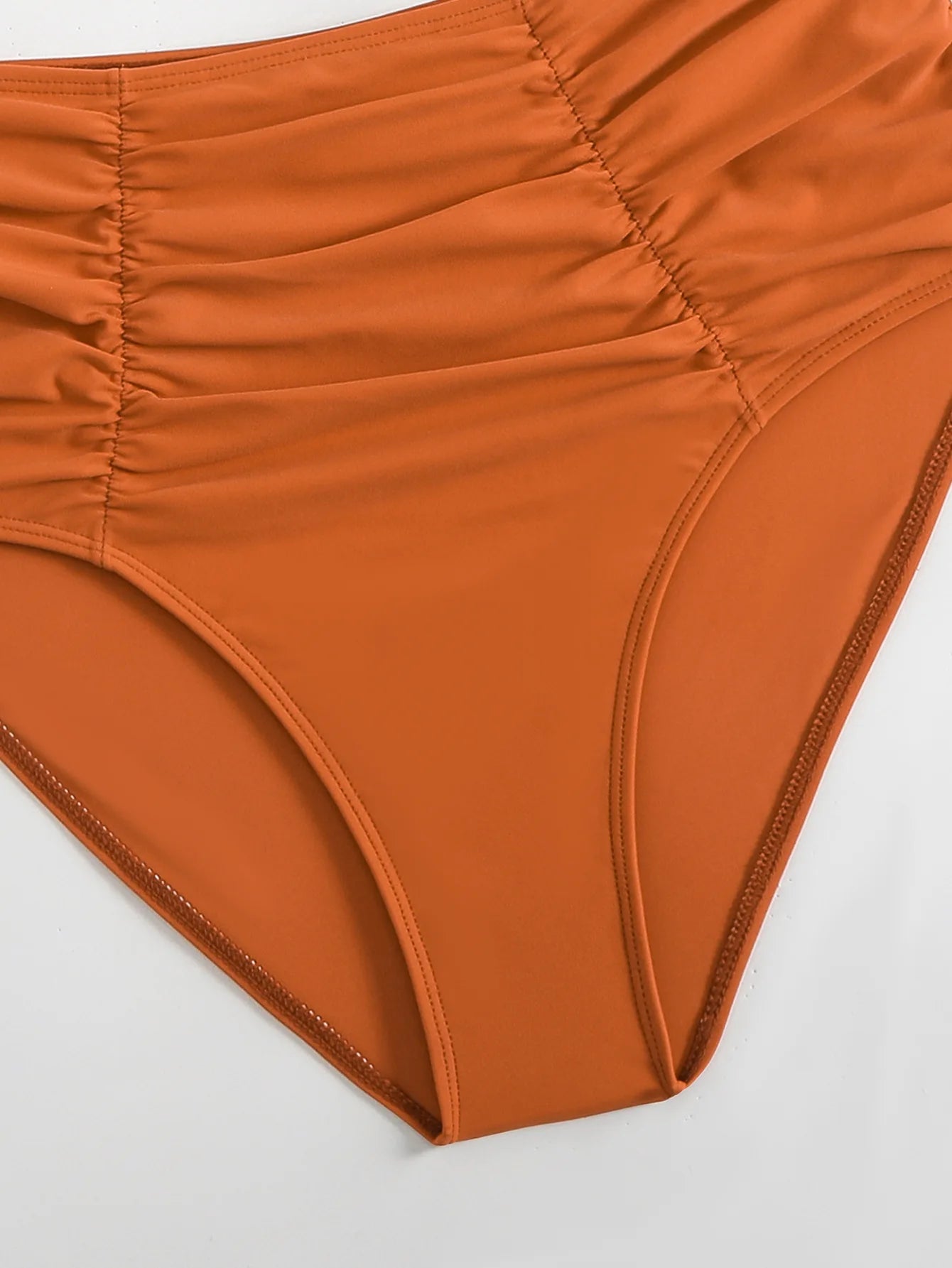 2025 New Summer Sexy High Waist Two-piece Bikini Set Solid Women Sling Swimsuit Cross Gathered Swimwear Tight Beach Bathing Suit
