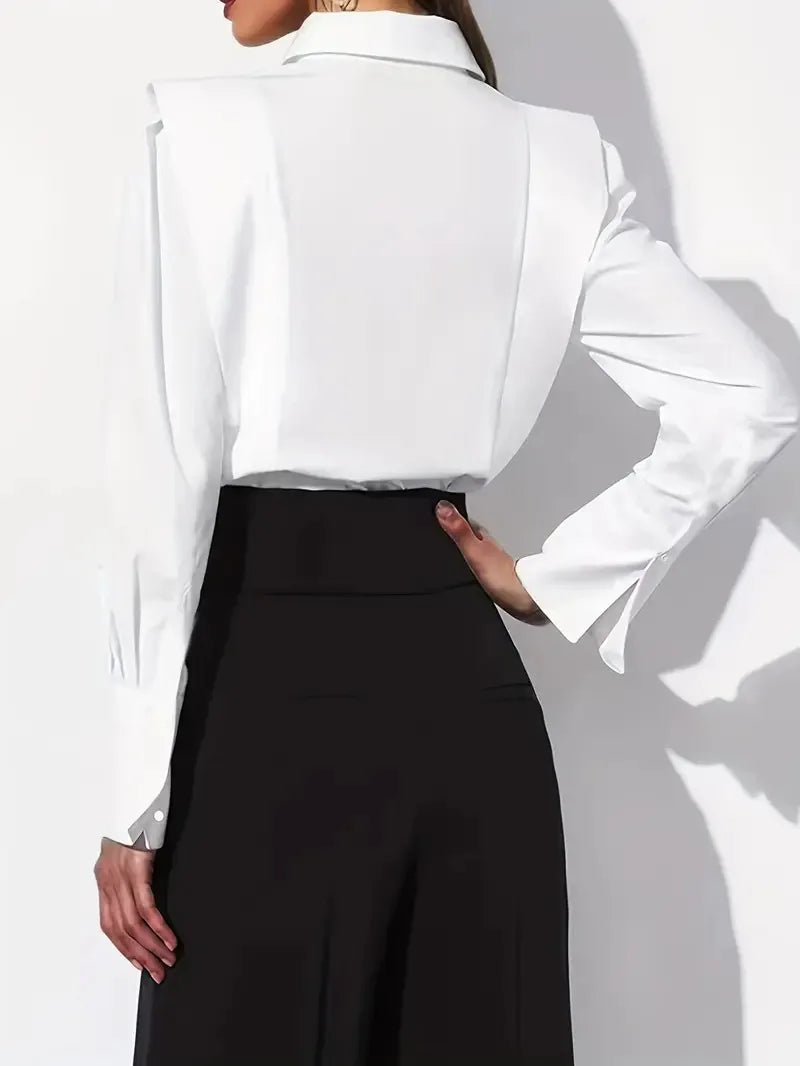 Autumn New White Shirt Women's Fashion Elegant Casual Long Sleeve Shirt Tops Holiday Party Womens Tops And Blouses Women Clothes
