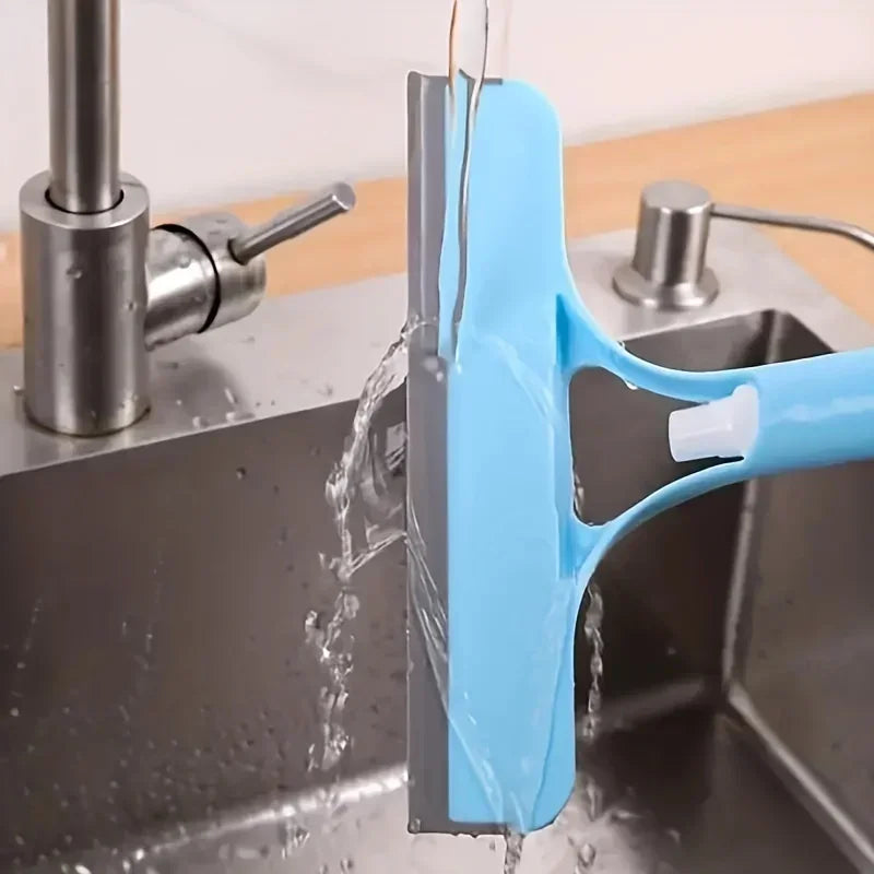 Three-in-one glass wiper with spray bottle, double-sided mirror, non-detachable wiper blade, baffle care set