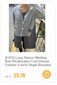 [EWQ] Khaki Fashion Woolen Coat With Belt Women Long Sleeve Elegant Lapel Wool Jacket Outwears 2025 Autumn Winter New 16U5035