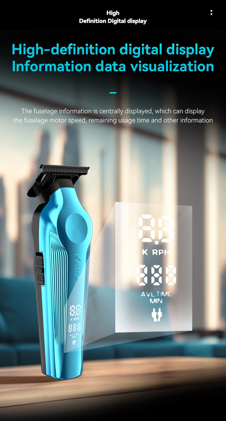 kemei Salon Rechargeable Trimmer Clipper High Speed Motor Barber Hair Trimmer Clipper KM-264