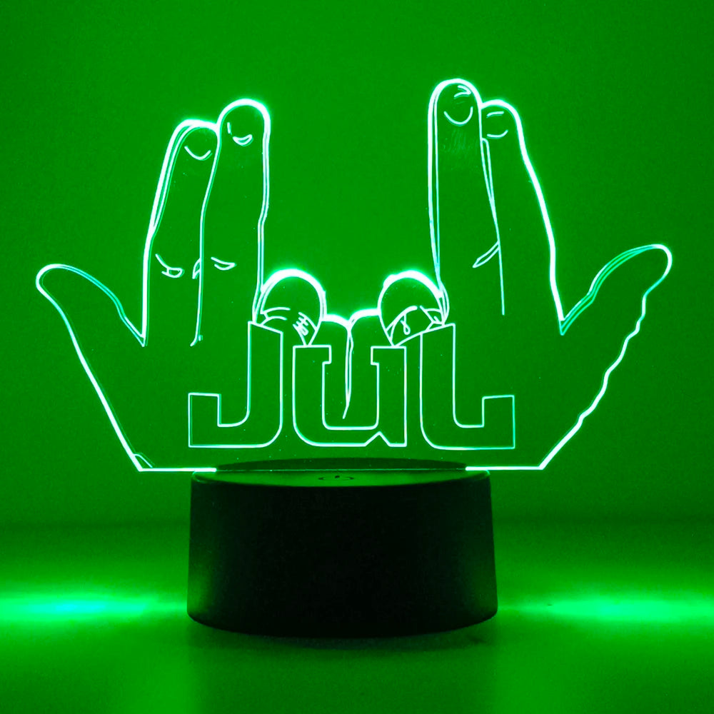 3D Rap singer Julien Mari gesture logo Night Light with Remote Control Room Decor Lamp Birthday Valentine's Day Christmas Gifts