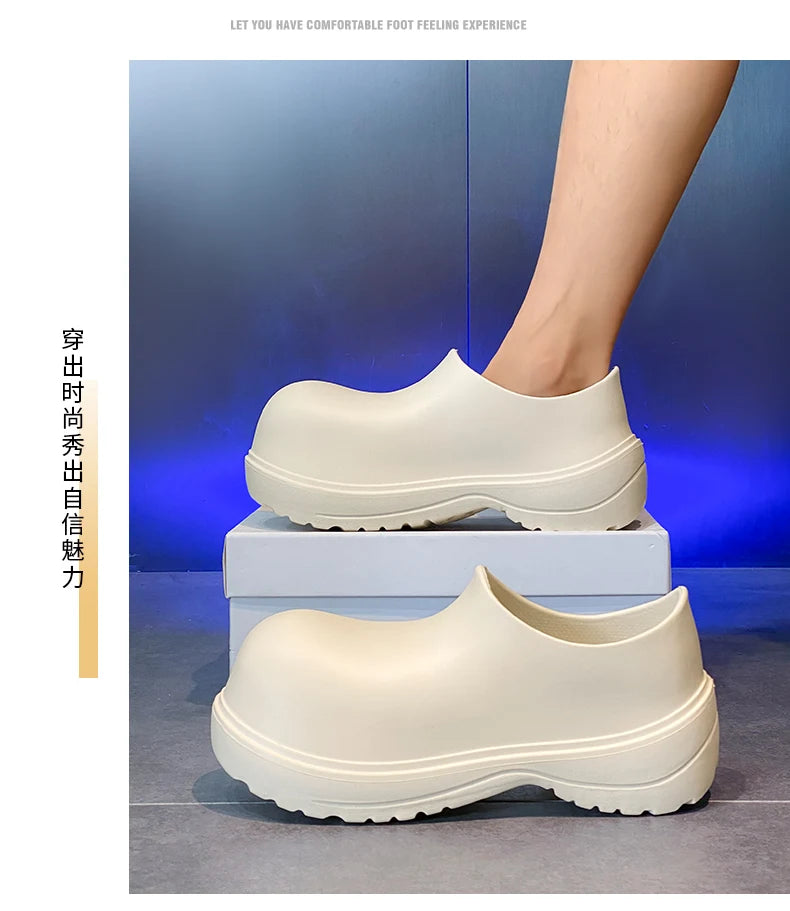 Slippers for men, spring trendsetters, height increasing thick soled big toe shoes, stylish men, summer outerwear, casual fashio