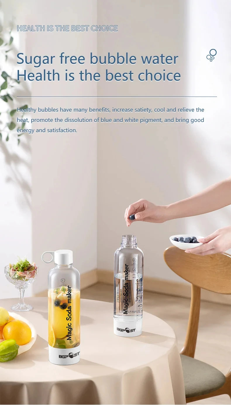 Sparkling Water Drink Machine Portable Homemade Cold Drink Machine Soda Water Cola Soda Home Travel Bubble Machine