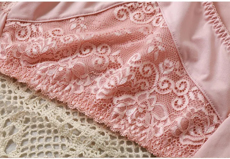 Plus Size Women Panties Sexy Lace Comfortable High Waist Milk Silk Panties for Women Underwear Ladies Briefs of Large Size XXXL