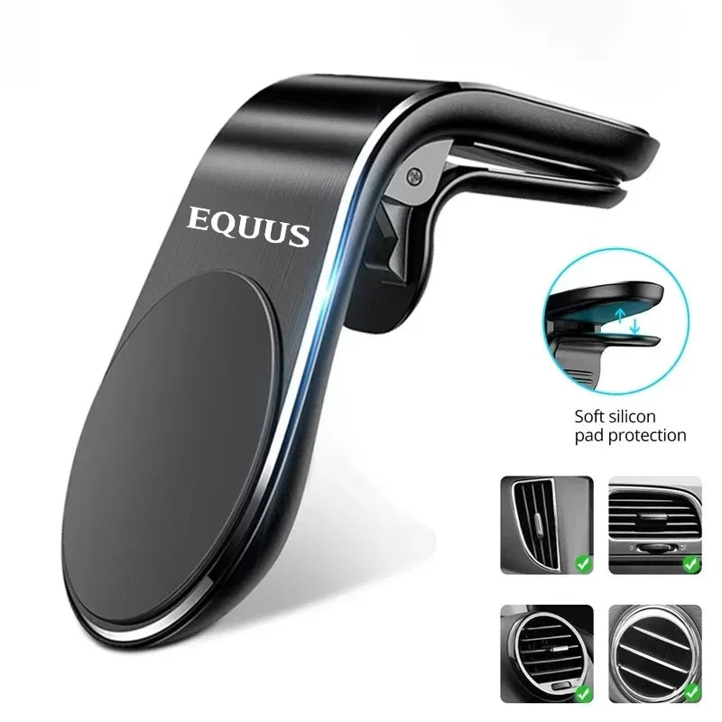 360° Metal Magnet Phone Stand Car Phone Holder Metal Holder Air Vent Clip For Hyundai Equus anti slip holder Auto Accessories