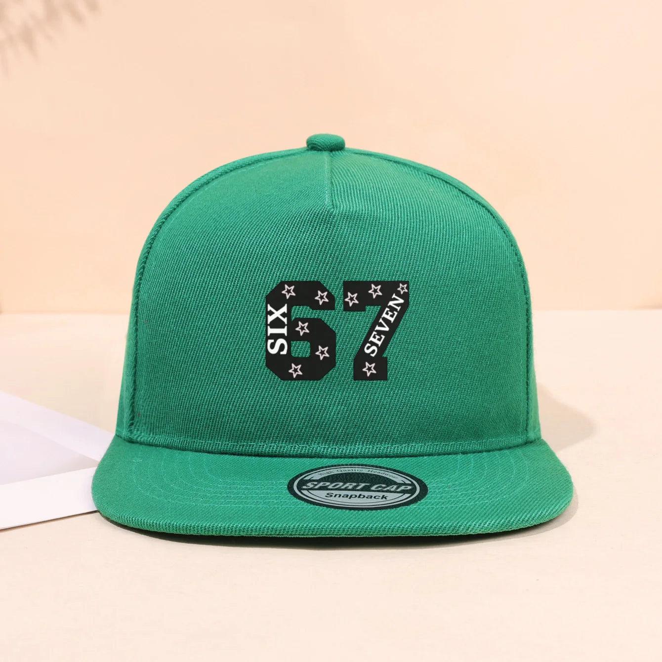 1PC breathable flat brimmed hat! 67 star trendy logo+adjustable head circumference, no sweat during daily travel