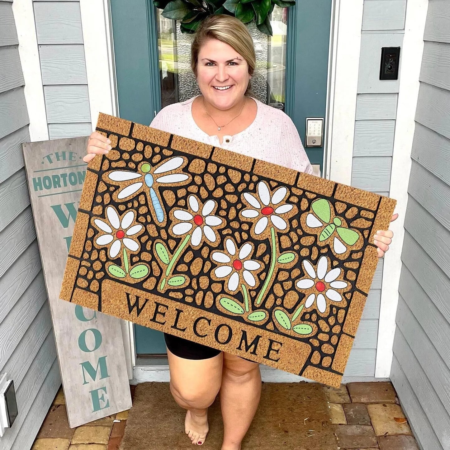 Spring & Summer Flowers Entrance Doormat Non-Slip 100% Polyester Carpet for Living Room Home Decor Soft Mat Indoor & Outdoor Rug