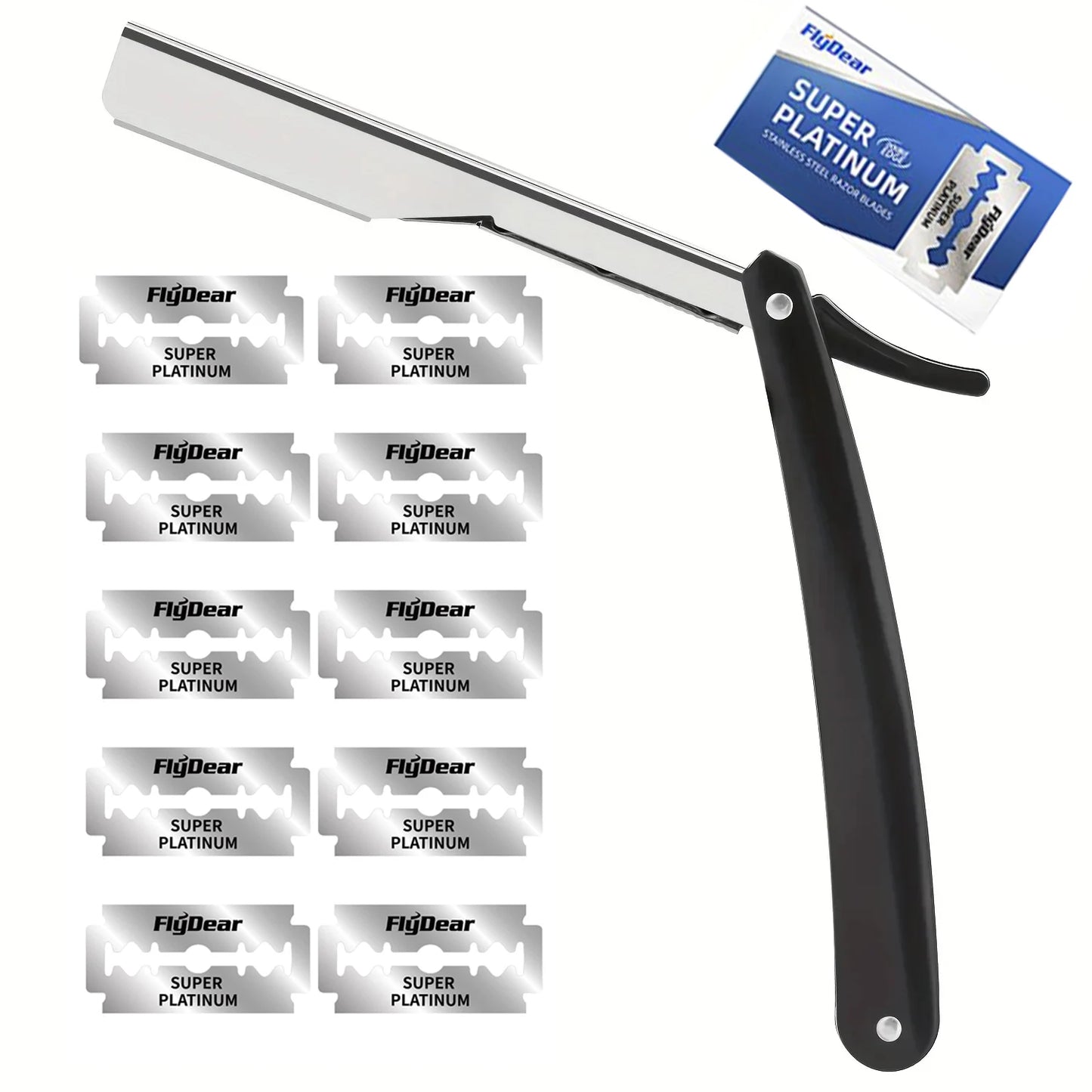 Manual Shaver for Men Barbershop Razor Stainless Steel Shank Is Easy To Use Safety Razor 1Pcs Shaving Razor with 10pcs Blades