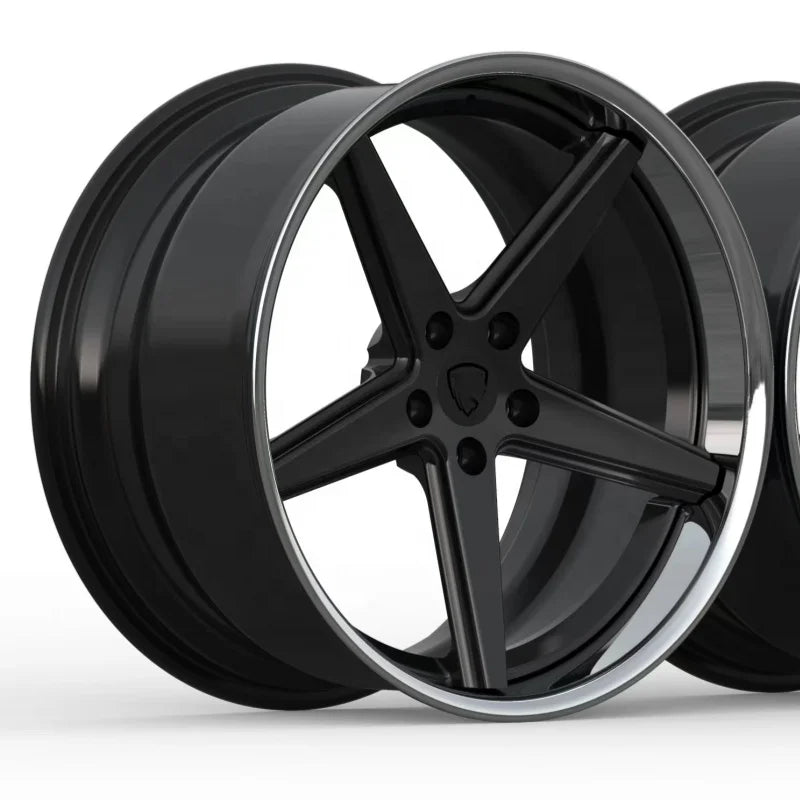 5x1143 20 Inch Aluminum Alloy Forged Process Deep Dish 5 Spoke Wheel Rims for Luxury Cars