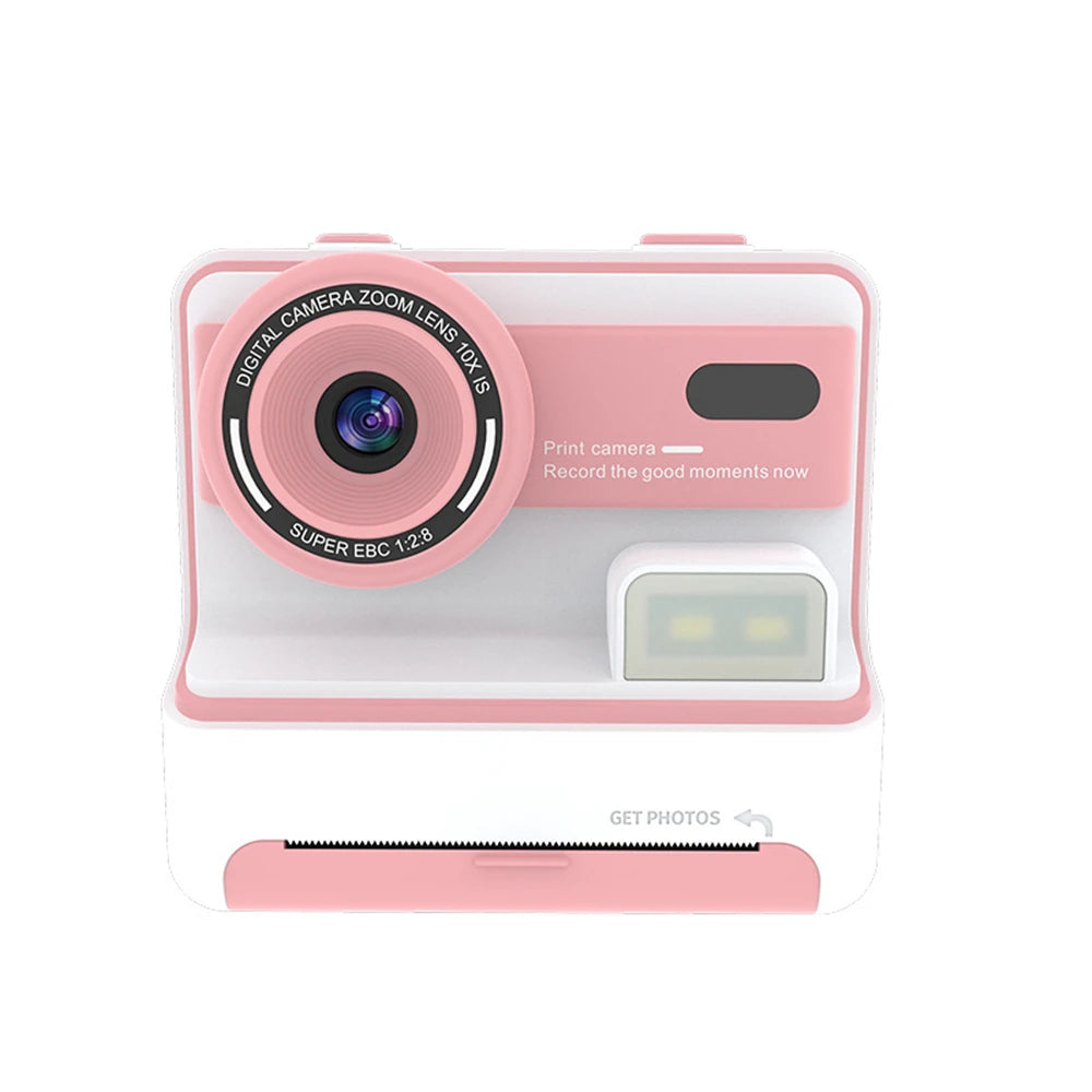 Kids Instant Print Camera 1080P 48MP 2.4 Inch Screen 16X Zoom Children Camera Thermal Printer Portable Travel Selfie Camera Toy
