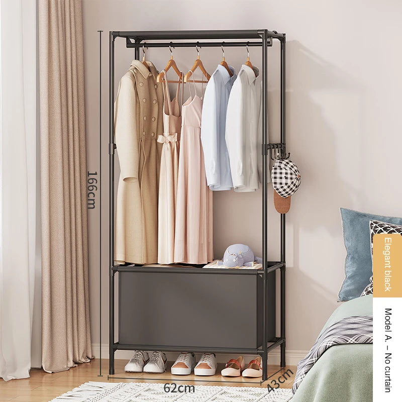 Wardrobe Folding Portable Clothing Storage Cabinet Non-Woven Dustproof Simple Steel Assembly Closet Multipurpose Furniture