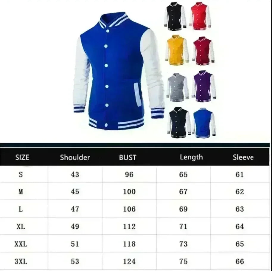 Autumn and Winter New Men's Fashion Buttons Fashion Versatile Multi-color Men's and Women's Streetwear Baseball Jacket