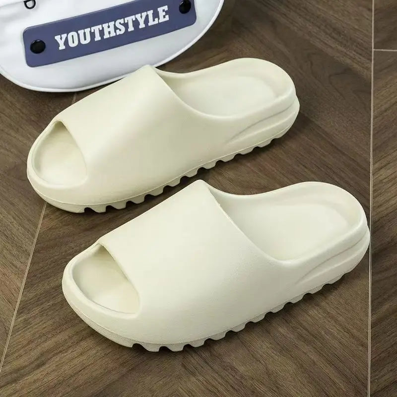 New Slippers Yezy Men'S Summer Thick Sole Large Size Sports Anti Slip Stepping Sensation Coconut Cool Slippers Women'S Summer