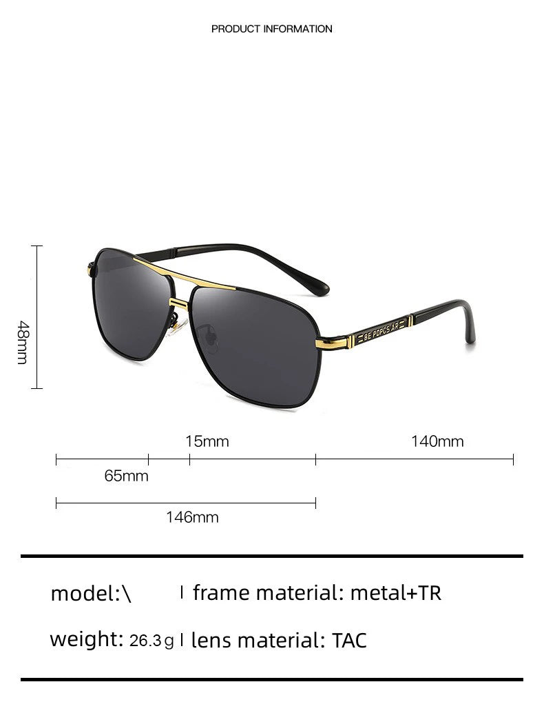 KAMMPT Oversized Vintage Sunglasses Men Women Fashion Polarized Photochromic Shades Eyewear Double Bridge Driving Sun Glasses