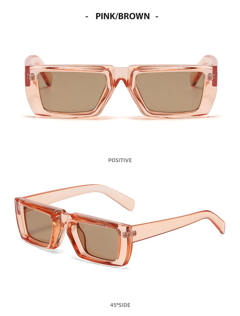 OEC CPO Vintage Rectangle Sunglasses Women Punk Small Frame Sun Glasses MenTrends Square Glasses UV400 Shades Fashion Eyewear