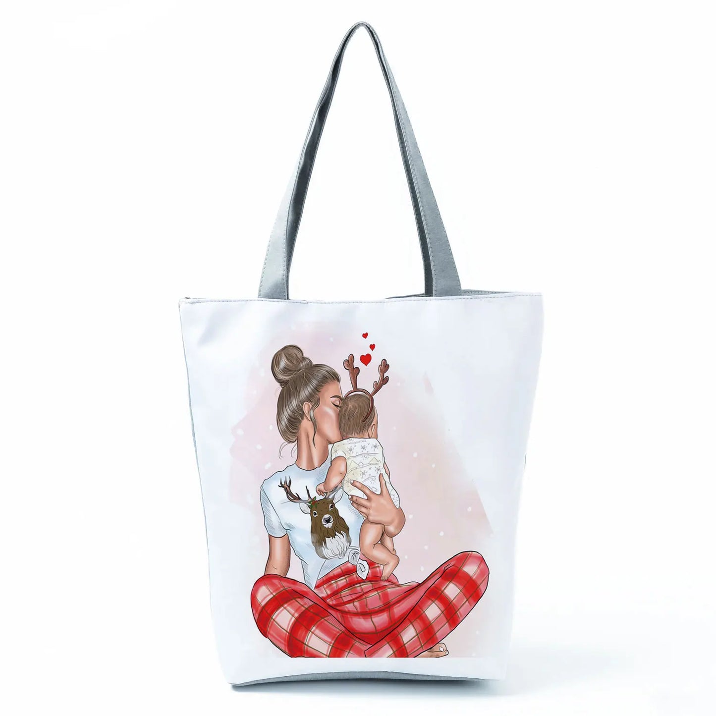 Golden Afro Woman Printed Handbags Pretty Fashion Shoulder Bag Eco Portable Shopping Bag High Capacity Beach Bag Practical Tote