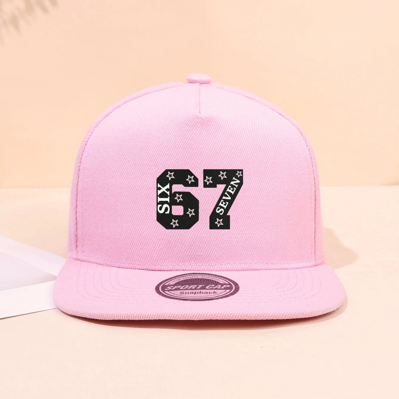 1PC breathable flat brimmed hat! 67 star trendy logo+adjustable head circumference, no sweat during daily travel