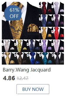Barry.Wang Orange Brown Silk Mens Tie Hanky Cufflinks Set Gold Coffee Jacquard Designer Necktie For Male Wedding Business Party