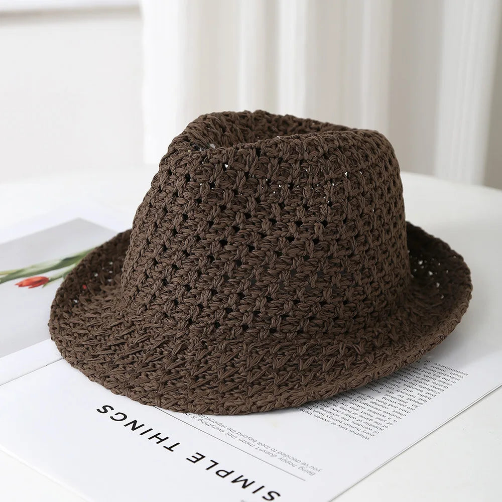 Women's Vintage Jazz-inspired Fisherman Bucket Hat Summer Breathable Sunscreen Sunshade Sun Hat