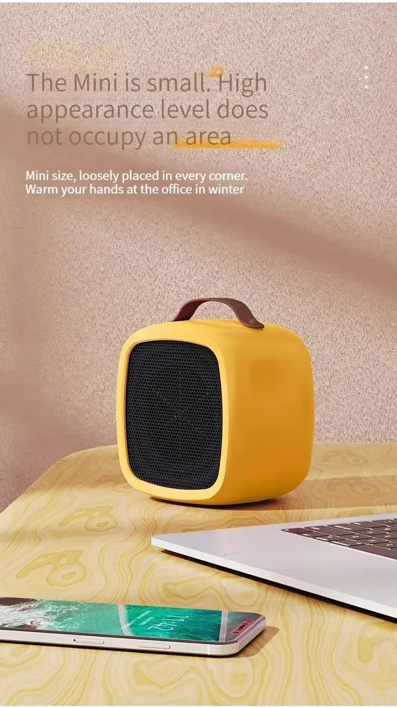 Home mini multifunctional air heater, USB silent powerful small square heater, fast heating fan, office desktop electric heater.