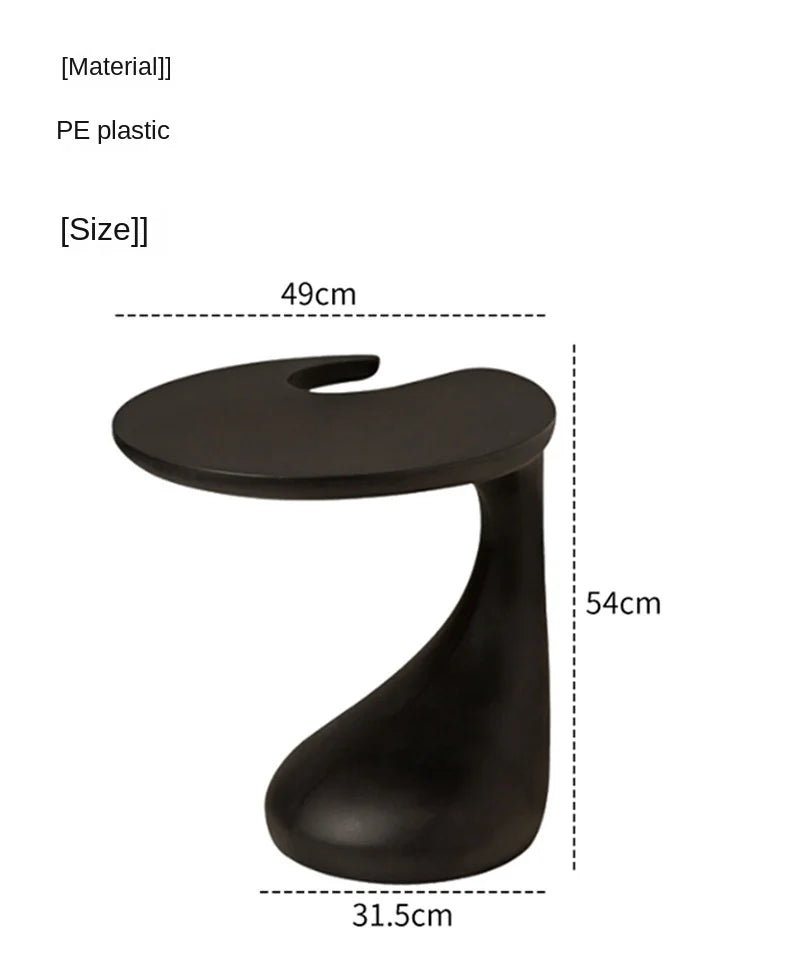 Realife Light Luxury High-end Creative Bedside Table Shelf Sofa Edge Table Living Room Mobile Black Minimalist Coffee Table 2025