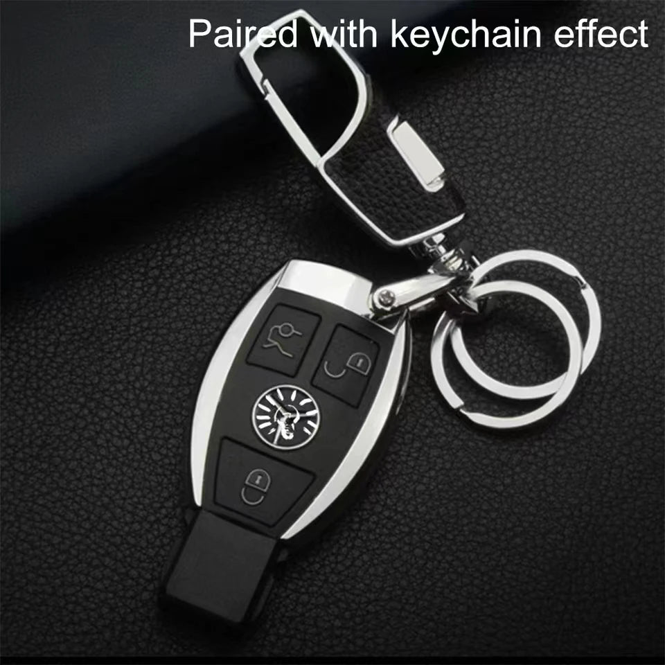 Double-ring metal keychain, simple and stylish. Thick and substantial texture, anti-lost and portable, showcasing men's taste.