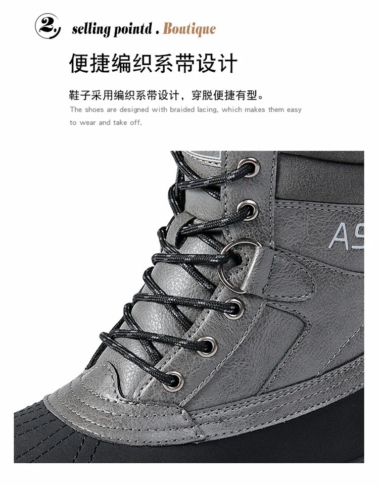 Plus Size 47 Outdoor Men Boots Winter Snow Boots for Men Training Work Boots Waterproof Slip-Resistant Keep Warm Winter Shoes
