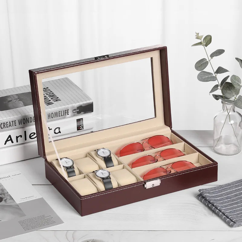 DELESYS Multi-Purpose Storage Box Glasses Women's Jewelry Box Fashion Jewelry Organizer Watch Storage Case Watch Box