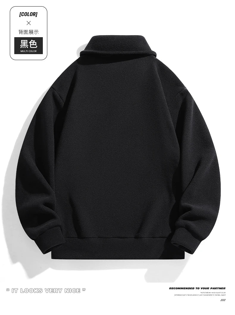 Plus Size Men Sweatshirt Half Zip Long Sleeve Pullover 6XL 7XL 100-175kg Solid Color Tops Autumn Winter Big Size Men Clothing
