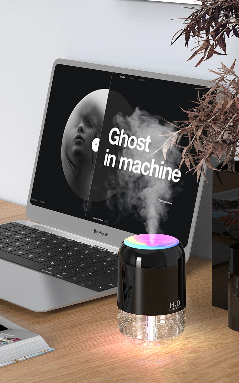 Colorful Cool Mist Mini Humidifier 300ml USB Personal Desktop Humidifiers for Car Office Home Travel, Auto Shut-Off 2 Mist Modes
