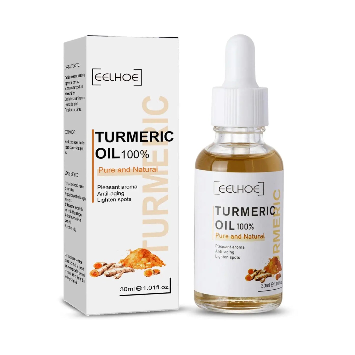 Turmeric Essence Serum Essential Oil Organic Moisturizing Smooth Skin Spot Reducing Fine Lines Turmeric Face Care Oil 30ml