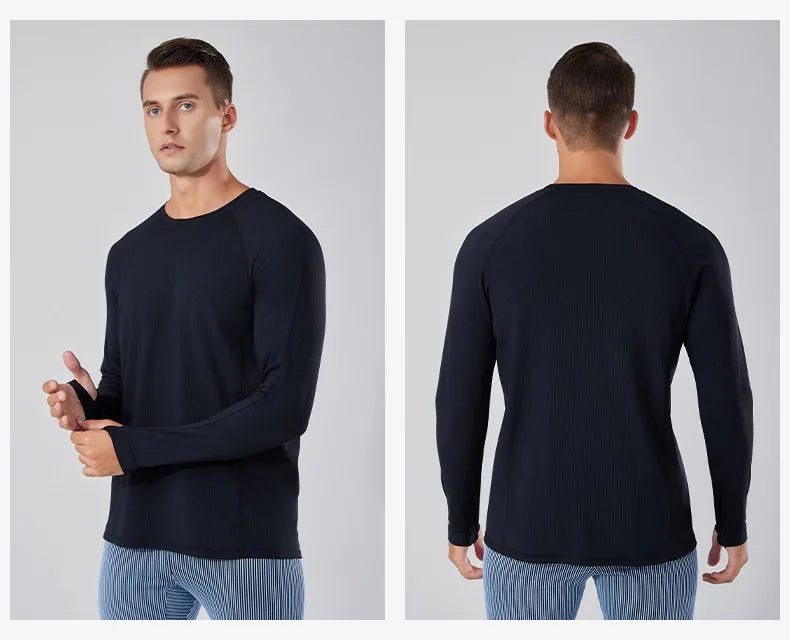 Men's Quick-Dry Breathable Long Sleeve T-Shirt Spring Autumn Thin Workout Top Outdoor Fitness Running Training Thumbhole Cuffs