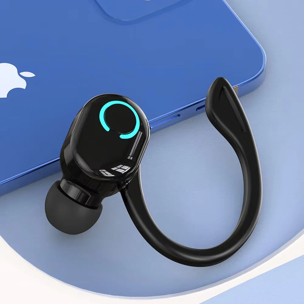 Bluetooth 5.2 Business Wireless Headphone Ear-Hook Mini HIFI Bass Noise Cancelling Earphone With Mic Sport Game Headset