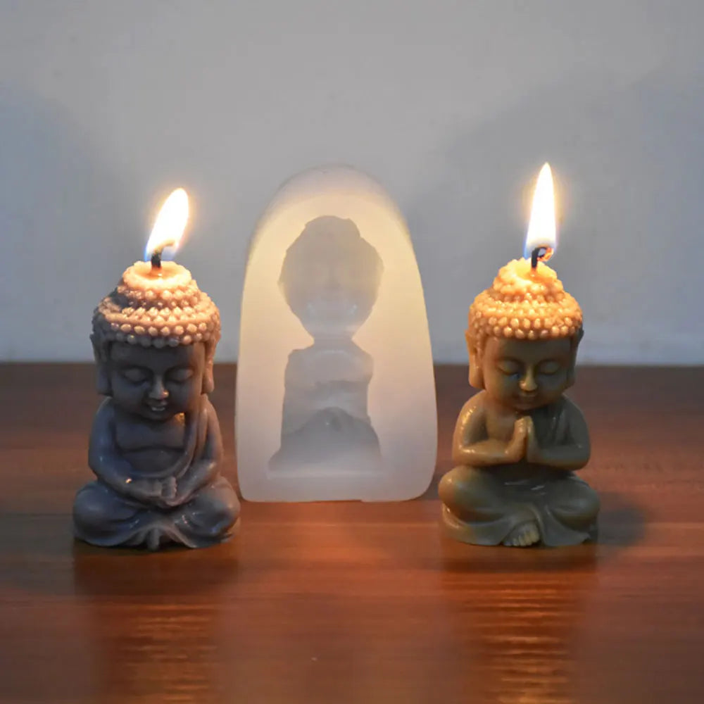 For fun 3d Buddha Silicone Candle Mold Church Buddha Incense Candle Plaster Decoration Mold DIY Church Candle Home Decor