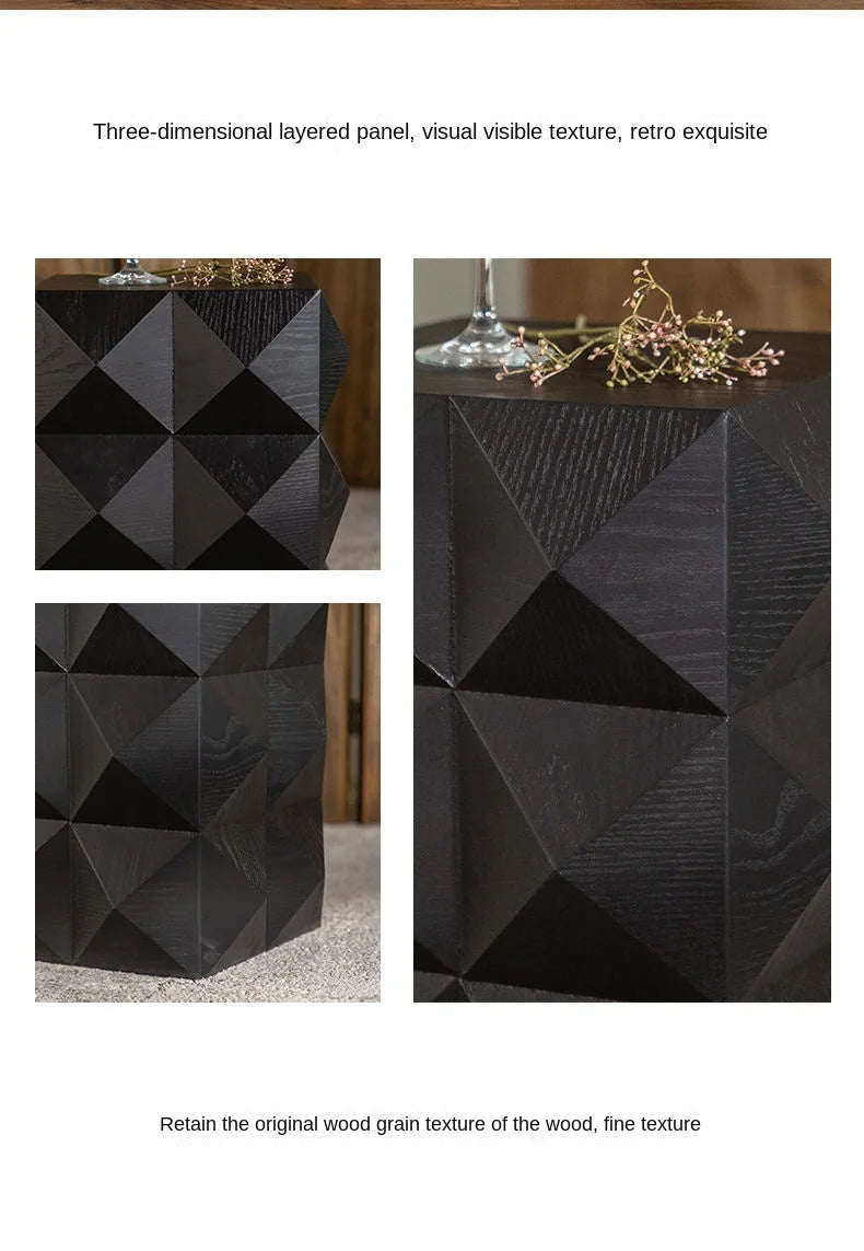 Antique Style Black Living Room Sofa Side Table Balcony B&B Small Coffee Table Villa Model Room Corner Table Bedside Table