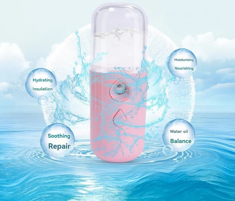 Handheld  mini spray face Steam meter  Nano spray water refill meter charging Portable eye moistening face humidifier household