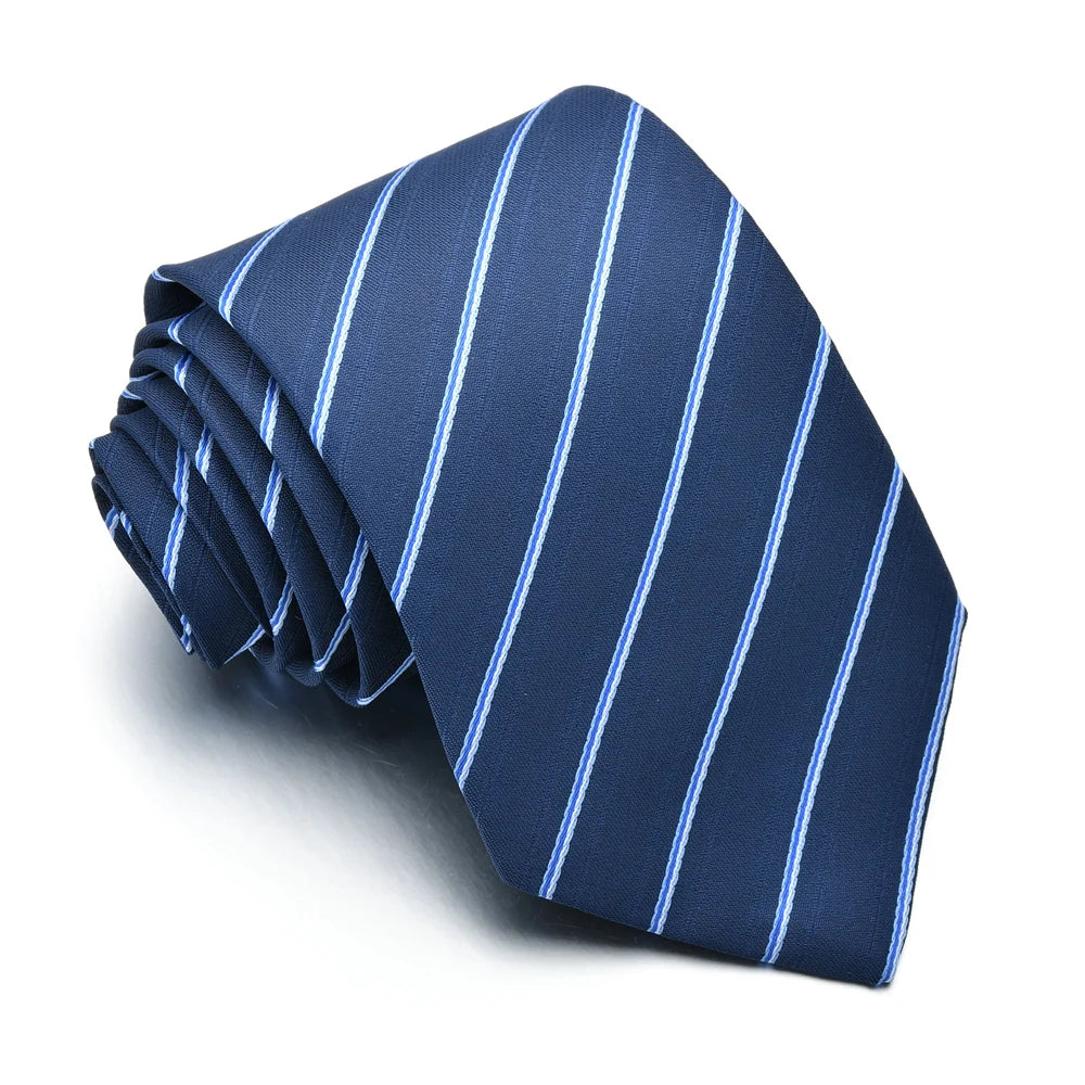 Tie for Men Slim Solid Color Shirt Necktie Polyester Narrow Cravat Royal Blue Black Red Stripe Party Formal Fashion Gift