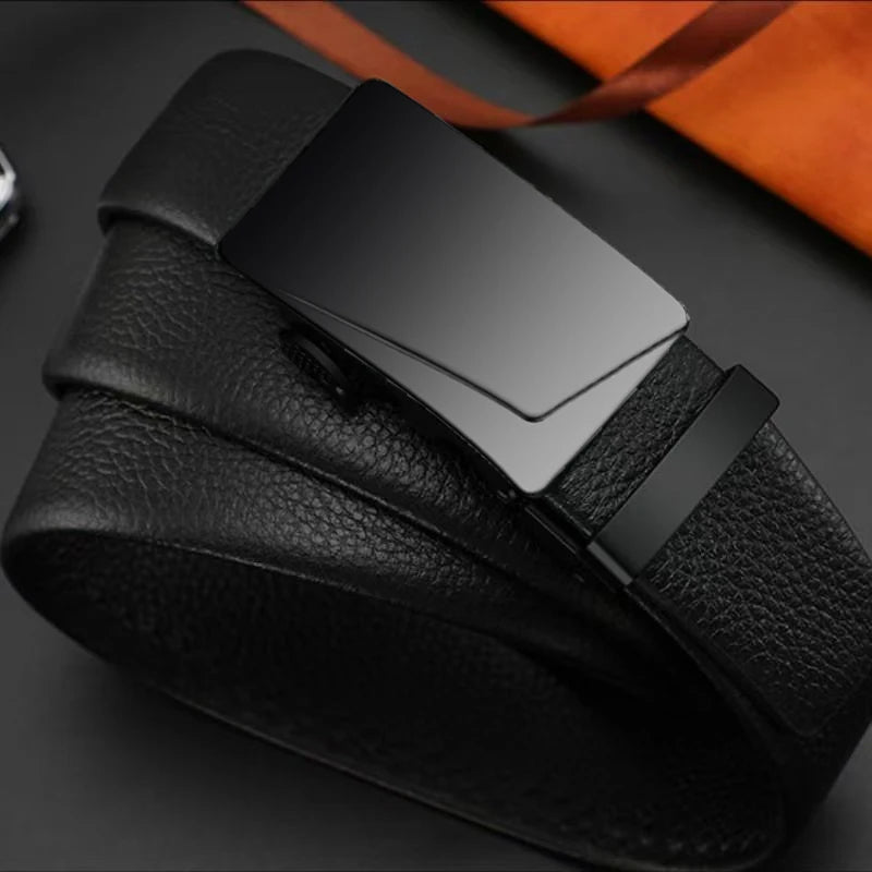 Men's Business Luxury Belt Jeans Automatic Adjustable Alloy Buckle Men PU Leather Waist Straps Belts
